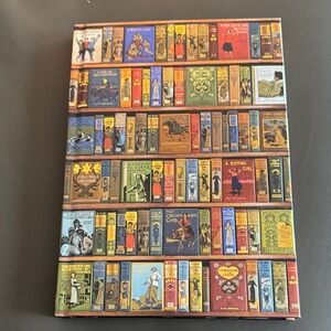 Library themed Book shelf blank page notebook